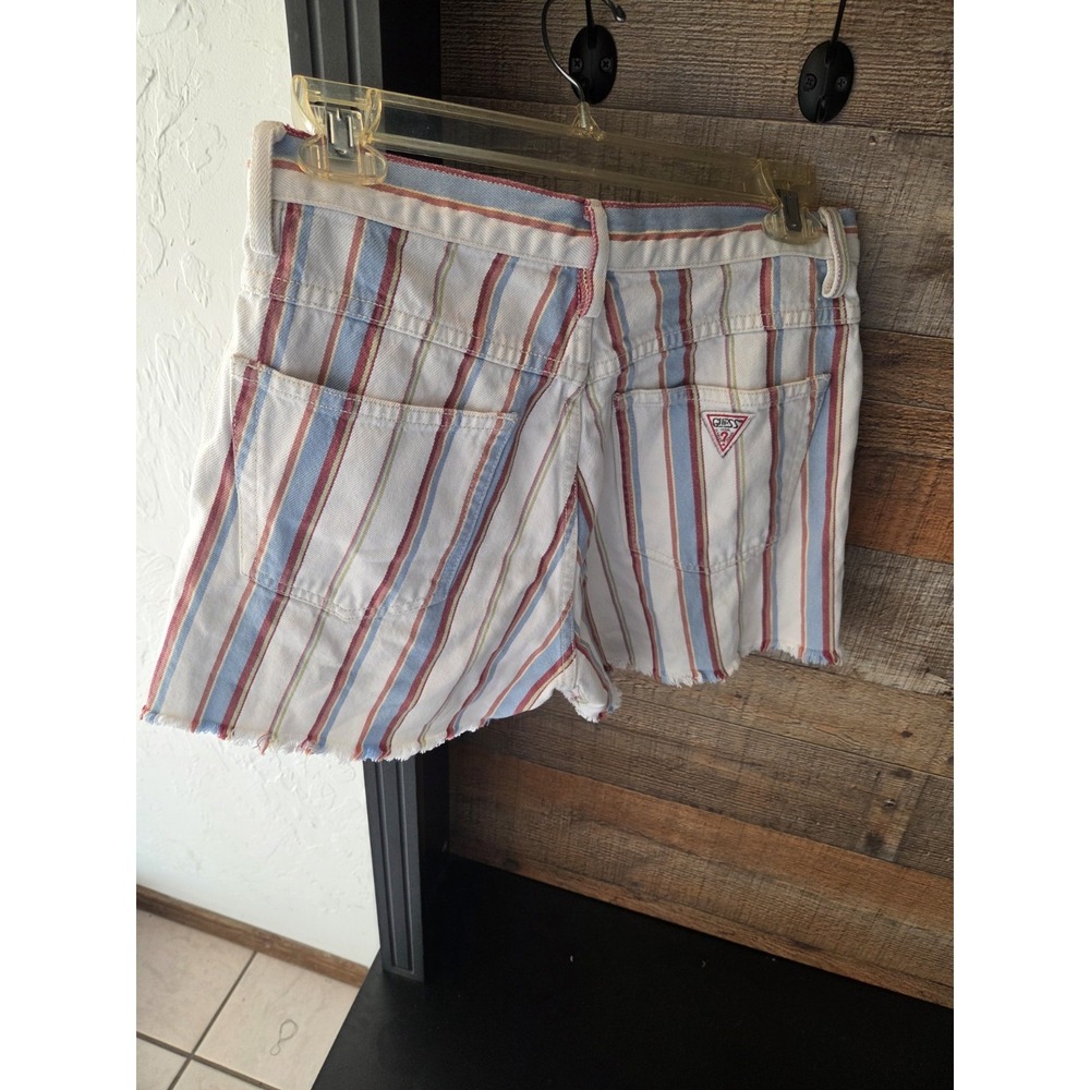 GUESS JEANS Vintage Striped High Rise Denim Shorts Women's 29, retro, oop, rare - Picture 4 of 11